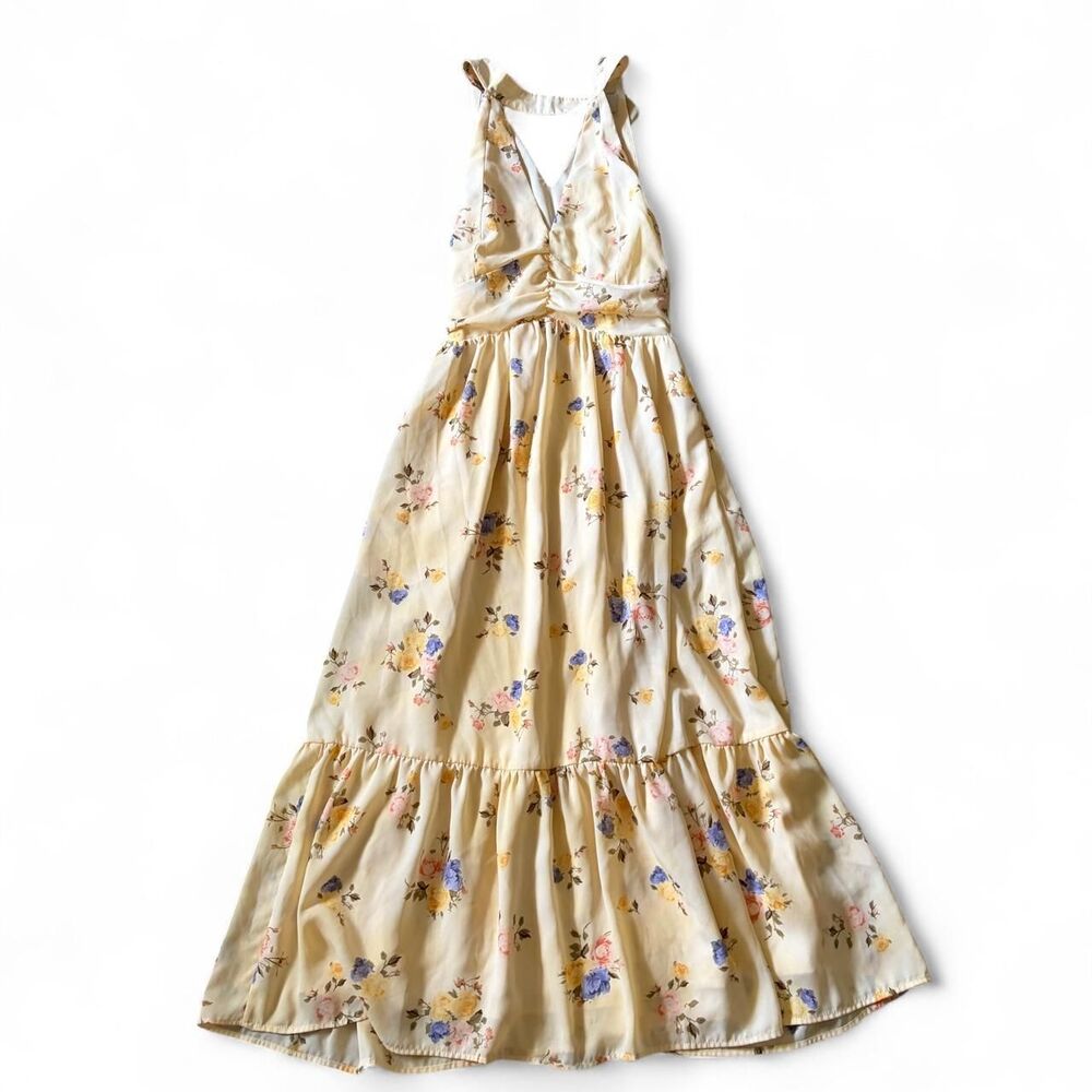 A-new-day Women's Yellow and Cream Dress